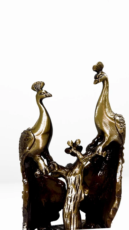 Brass Twin Peacock Showpiece | Handcrafted Love & Prosperity Home Décor