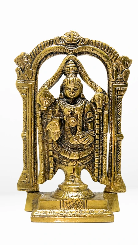 Brass Balaji Idol for Pooja Room | Handcrafted Medium-Size Statue